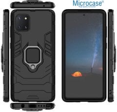 Microcase Samsung Galaxy A81 - M60S - Note 10 Lite Batman Serisi Yüzük Standlı Armor Kılıf - Siyah