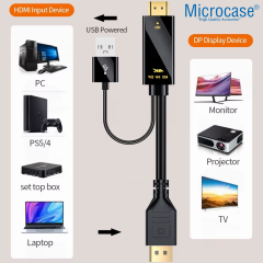 Microcase 4K 60HZ 3in1 HDMI+USB To DP Görüntü Aktarıcı Kablo - AL5088