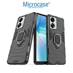 Microcase OnePlus Nord 2T Batman Serisi Yüzük Standlı Armor Kılıf - Siyah