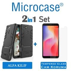 Xiaomi Redmi 6 Alfa Serisi Armor Standlı Kılıf + Ekran Koruma