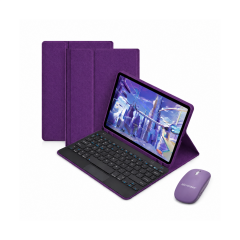 Microcase Samsung Galaxy Tab A11 Plus 11 inch Tablet Uyumlu Bluetooth Touchpad Klavye+Bluetooth Mouse+Standlı Kılıf-BKK7
