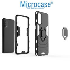 Microcase Oppo Reno 4 4G Batman Serisi Yüzük Standlı Armor Kılıf - Siyah
