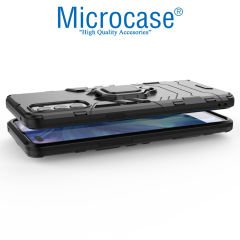 Microcase Oppo Reno 4 4G Batman Serisi Yüzük Standlı Armor Kılıf - Siyah
