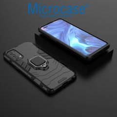 Microcase Oppo Reno 4 4G Batman Serisi Yüzük Standlı Armor Kılıf - Siyah