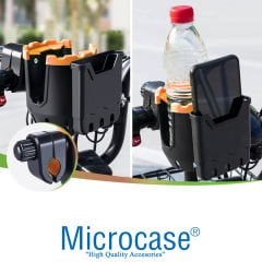 Microcase Bisiklet Bebek Arabası için Şişe Biberon Bardak ve Telefon Tutucu - AL2816