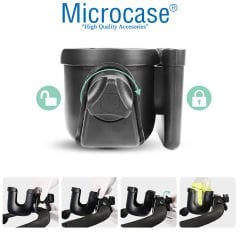 Microcase Bisiklet Bebek Arabası için Şişe Biberon Bardak ve Telefon Tutucu - AL2816