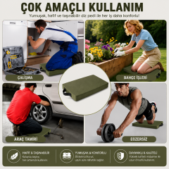 Microcase Çok Amaçlı El Tutacaklı Taşınabilir Tamirci Bahçe Peyzaj Diz Koyma Minderi 2 Adet AL5586