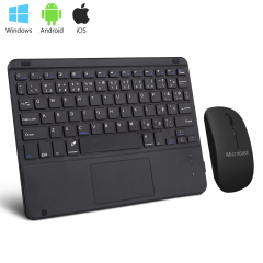 Microcase Tablet ve Telefonlar için Bluetooth Touchpad Klavye ve Mouse Set Siyah- AL5397