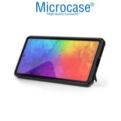 Microcase Samsung Galaxy S10 Lite - A91 - M80S Alfa Serisi Armor Standlı Perfect Koruma Kılıf - Siyah