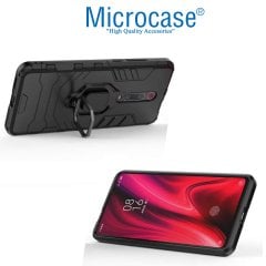 Microcase Xiaomi Mi 9T - Mi 9T Pro Batman Serisi Yüzük Standlı Armor