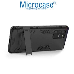 Microcase Samsung Galaxy S10 Lite - A91 - M80S Alfa Serisi Armor Standlı Perfect Koruma Kılıf - Siyah