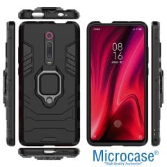 Microcase Xiaomi Mi 9T - Mi 9T Pro Batman Serisi Yüzük Standlı Armor