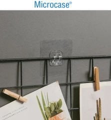 Microcase Güçlü Plastik  Yapışkanlı  Suya Dayanıklı Banyo Mutfak Eşya Taşıma Raf Askılığı 1 Adet -Şeffaf AL4269