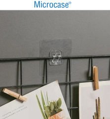 Microcase Güçlü Plastik  Yapışkanlı  Suya Dayanıklı Banyo Mutfak Eşya Taşıma Raf Askılığı 1 Adet -Şeffaf AL4269