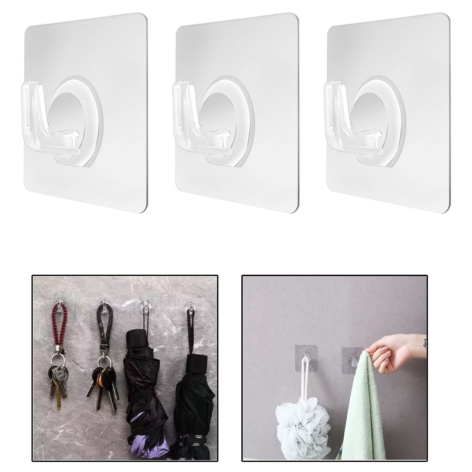 Microcase Kendinden Yapışkanlı  Banyo Mutfak Eşya Havlu Vb Ürün Askılığı- AL4835 3 Adet