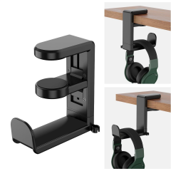 Microcase Masaya Monte Ayarlanabilir 360 Derece Döner Kablo tutuculu Oyuncu Kulaklık Eşya vb. Tutucu Stand - AL5425