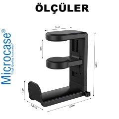 Microcase Masaya Monte Ayarlanabilir 360 Derece Döner Kablo tutuculu Oyuncu Kulaklık Eşya vb. Tutucu Stand - AL5425