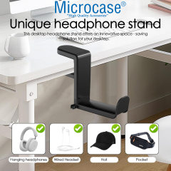 Microcase Masaya Monte Ayarlanabilir 360 Derece Döner Kablo tutuculu Oyuncu Kulaklık Eşya vb. Tutucu Stand - AL5425
