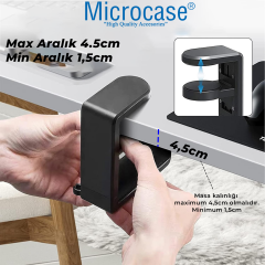 Microcase Masaya Monte Ayarlanabilir 360 Derece Döner Kablo tutuculu Oyuncu Kulaklık Eşya vb. Tutucu Stand - AL5425