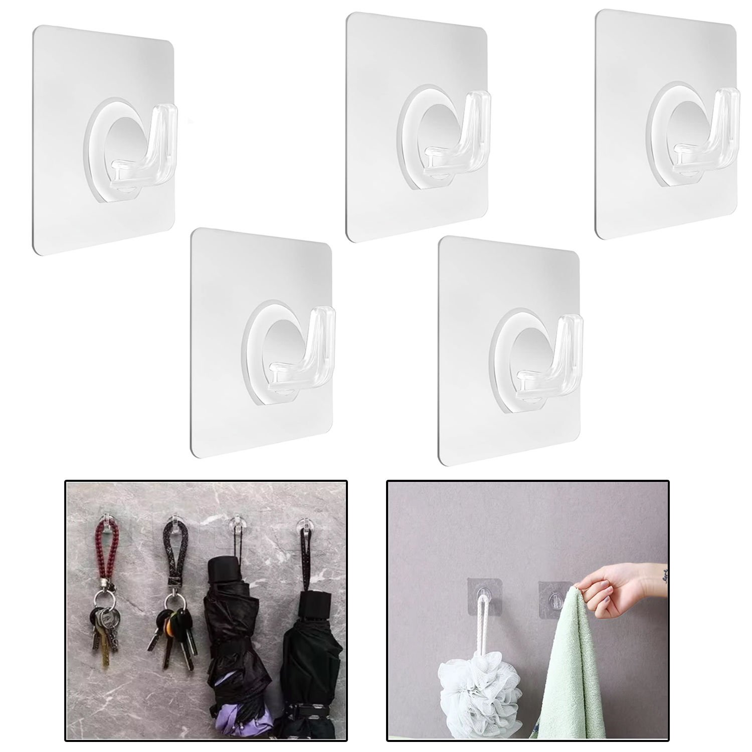 Microcase Kendinden Yapışkanlı  Banyo Mutfak Eşya Havlu Vb Ürün Askılığı- AL4835 5 Adet