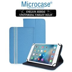 Microcase iPad Mini 4 Delüx Serisi Universal Standlı Deri Kılıf - Turkuaz