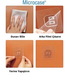 Microcase Güçlü Plastik  Yapışkanlı  Suya Dayanıklı  Banyo Mutfak Eşya Taşıma Raf Askısı 3 Adet -Şeffaf AL4269
