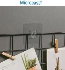 Microcase Güçlü Plastik  Yapışkanlı  Suya Dayanıklı  Banyo Mutfak Eşya Taşıma Raf Askısı 3 Adet -Şeffaf AL4269