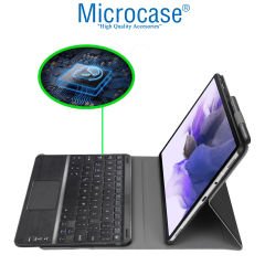 Microcase Samsung Galaxy Tab S7 FE SM-T733 12.4 inch Bluetooth Touchpad Klavye + Standlı Kılıf - BKK2
