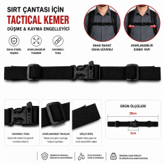 Microcase Sırt Çantası için Ayarlanabilir Uzunluklu Tactical Kemer Düşme Kayma Engelleyici AL5597