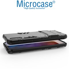 Microcase Xiaomi Redmi 9A Alfa Armor Standlı Perfect Koruma Kılıf - Siyah