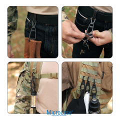 Microcase Taktik Askı Klipsi Dağcılık ve Kamp Karabinasi Pantolon Kemeri ve Sırt Çantası İçin Çok Amaçlı Tutucu Kanca 1 Adet - AL5882