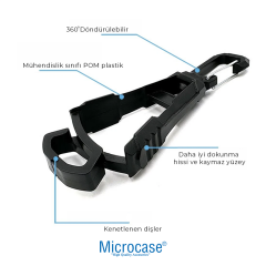 Microcase Taktik Askı Klipsi Dağcılık ve Kamp Karabinasi Pantolon Kemeri ve Sırt Çantası İçin Çok Amaçlı Tutucu Kanca 1 Adet - AL5882