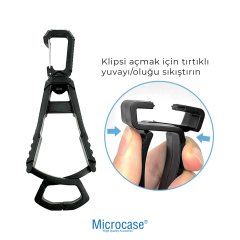 Microcase Taktik Askı Klipsi Dağcılık ve Kamp Karabinasi Pantolon Kemeri ve Sırt Çantası İçin Çok Amaçlı Tutucu Kanca 1 Adet - AL5882