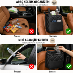 Microcase Universal Araba Koltuğu Arka Organizeri Asılabilir Çöp Kovası AL5653