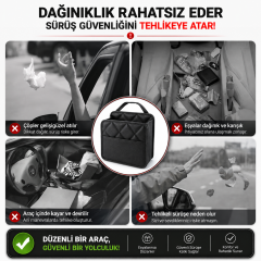 Microcase Universal Araba Koltuğu Arka Organizeri Asılabilir Çöp Kovası AL5653