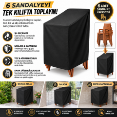 Microcase 6 Sandalye Kapasiteli Su Geçirmez Bahçe Mobilyası Koruma Kılıfı Brandası 4 Mevsim 120x70x65 CM AL5654