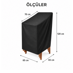 Microcase 6 Sandalye Kapasiteli Su Geçirmez Bahçe Mobilyası Koruma Kılıfı Brandası 4 Mevsim 120x70x65 CM AL5654