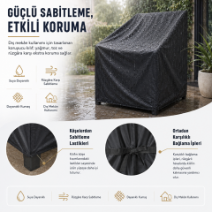 Microcase 6 Sandalye Kapasiteli Su Geçirmez Bahçe Mobilyası Koruma Kılıfı Brandası 4 Mevsim 120x70x65 CM AL5654