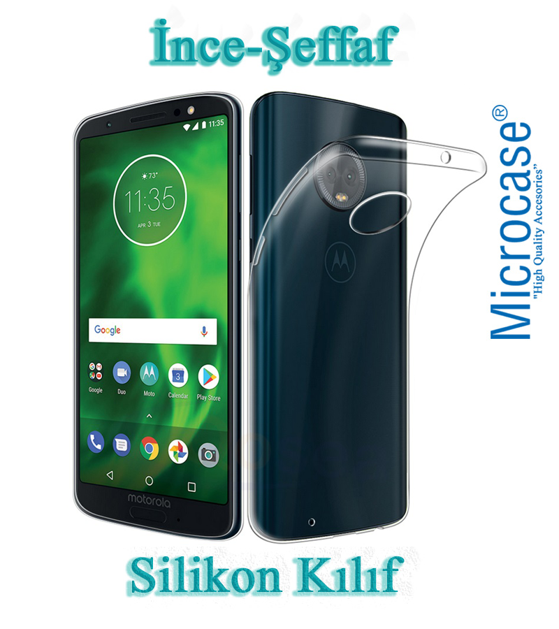 Motorola Moto G6 İnce 0.2 mm Soft Silikon Kılıf + Tempered Cam