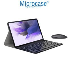 Microcase Samsung Galaxy Tab S7 FE SM-T733 12.4 inch Tablet Bluetooth Klavye ve Mouse + Standlı Kılıf - BKK6
