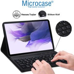 Microcase Samsung Galaxy Tab S7 FE SM-T733 12.4 inch Tablet Bluetooth Klavye ve Mouse + Standlı Kılıf - BKK6