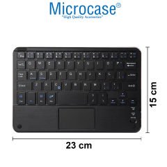 Microcase Samsung Galaxy Tab S7 FE SM-T733 12.4 inch Tablet Bluetooth Touchpad Klavye + Bluetooth Mouse + Standlı Kılıf -BKK7