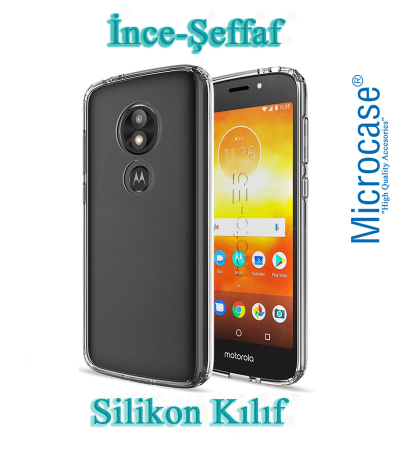 Motorola Moto E5 İnce 0.2 mm Soft Silikon Kılıf + Tempered Cam