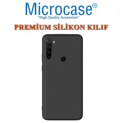 Microcase Xiaomi Redmi Note 8 Premium Matte Silikon Kılıf - Siyah + Tam Kaplayan Çerçeveli Cam