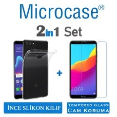 Huawei Y9 2018 İnce 0.2 mm Silikon Kılıf + CAM (SEÇİN)