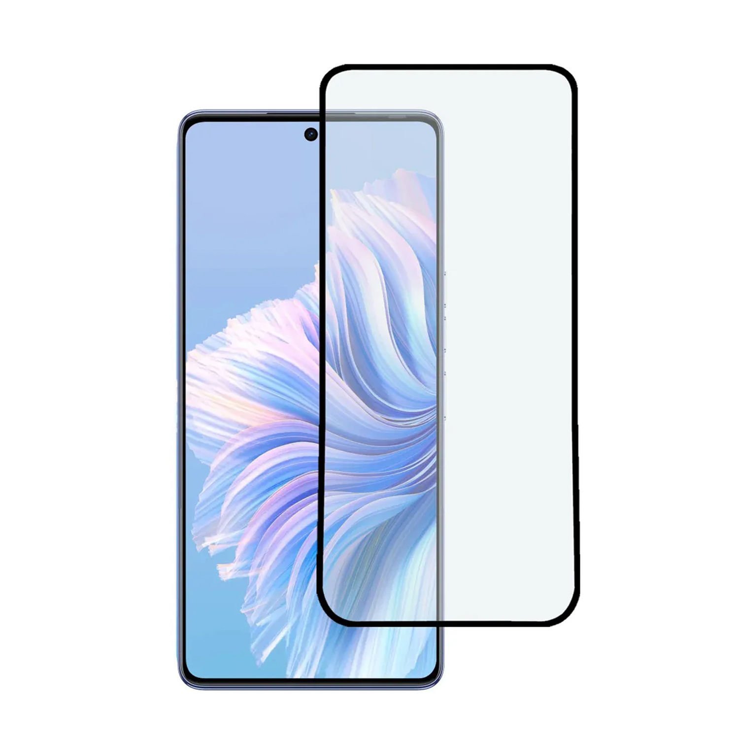 Microcase Tecno Camon 20 Tam Kaplayan Çerçeveli Tempered Ekran Koruyucu - Siyah AL3276