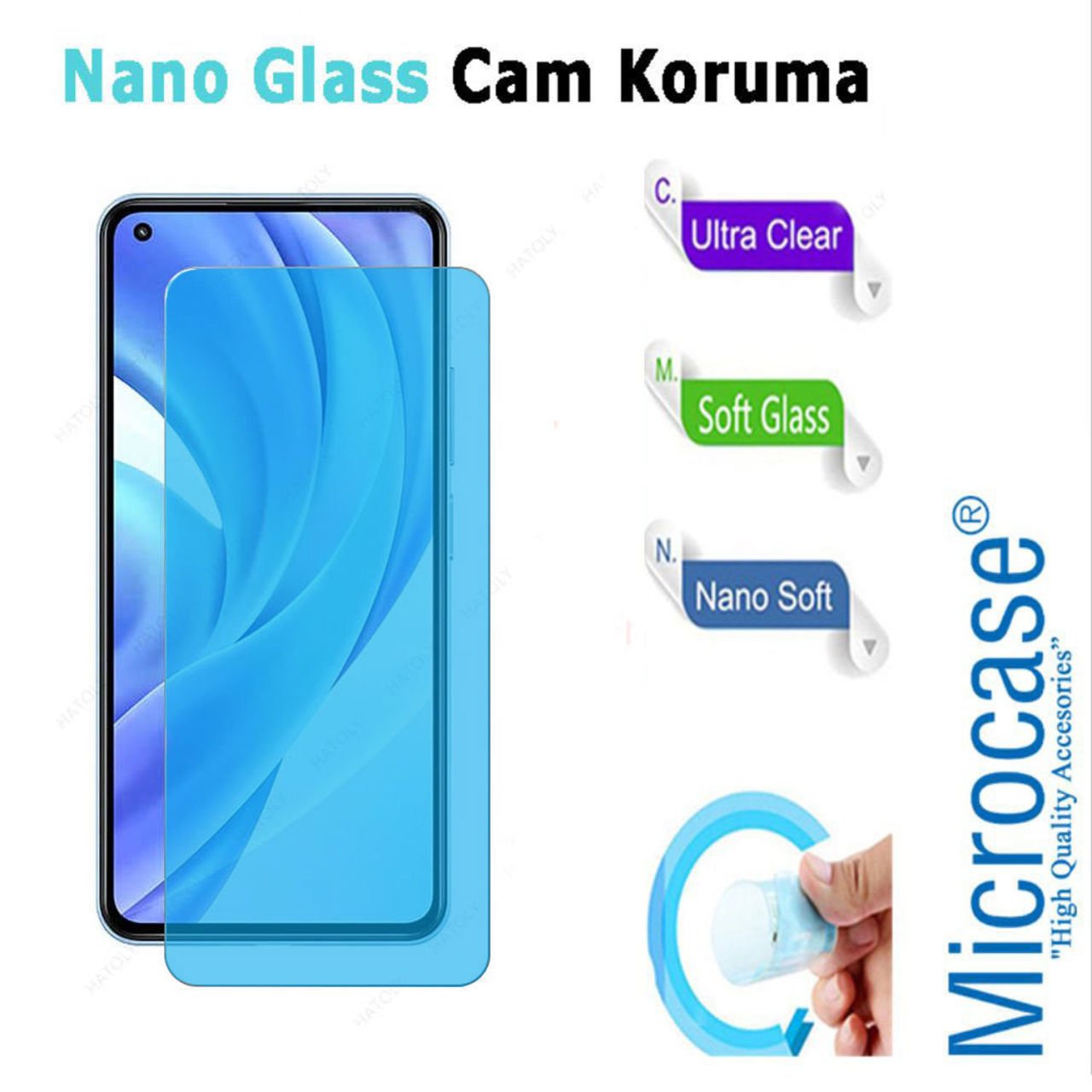 Microcase Xiaomi Mi 11 Lite Nano Glass Cam Ekran Koruma Filmi