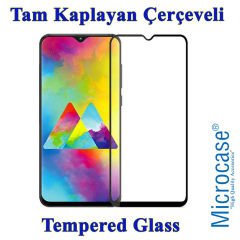 Samsung Galaxy M20 0.2 mm İnce Silikon Kılıf + Tam Kaplayan Cam