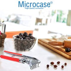 Microcase Döküm Metal Ergonomik Sarımsak Ezeceği ve Zeytin Vişne Kiraz Çekirdek Çıkarıcı - AL3807
