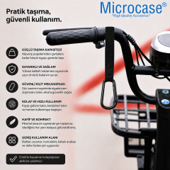 Microcase Bisiklet Motosiklet Bebek Arabası Yaylı Yük Eşya Poşet Taşıyıcı Metal Askılık 2li SET AL5598